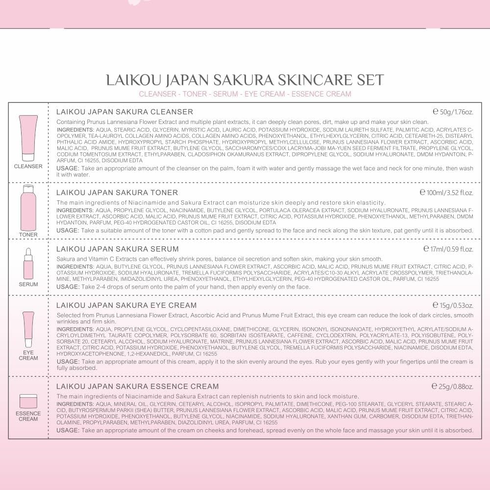 🌸 New! Japan Sakura 5 Pc Skincare Set - Picture 8 of 12